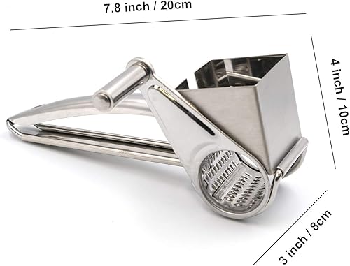 Miniatura 2 de Mayata Rallador de cepillado de queso giratorio multifuncional de acero inoxidable prensador de quesos triturador cortador molinillo kit de cocina