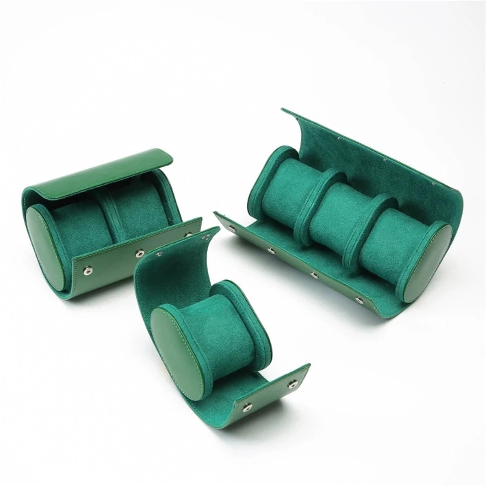 2 Piezas Estuche Organizador De Reloj De Viaje | Exhibición del joyero de la bolsa del almacenamiento del rollo del cuero de la PU for las mujeres de los hombres(L)