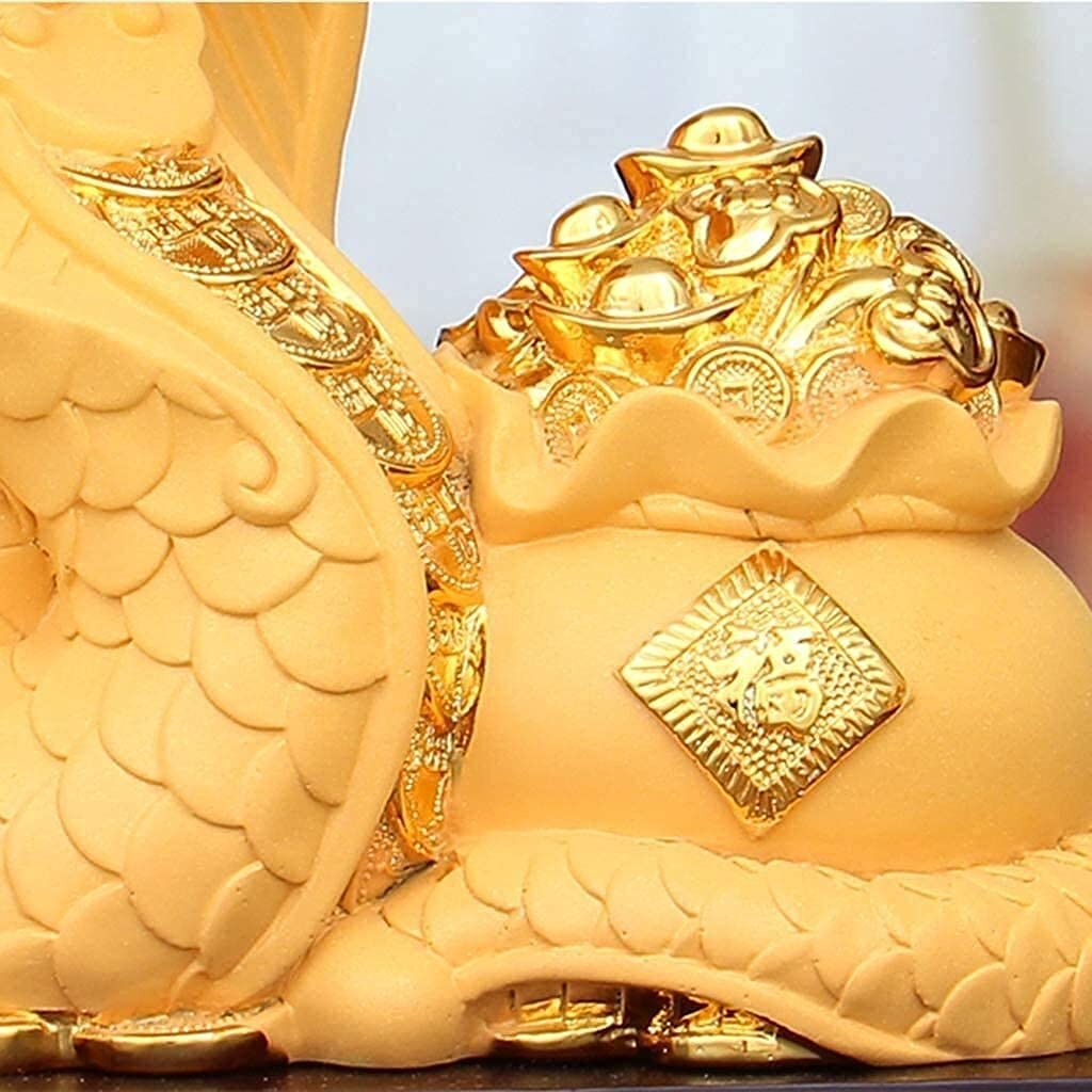 Statua rzeźba figurki na zewnątrz do ogrodu patio trawnik podwórko dekoracje ozdoby feng shui zodiak duży rozmiar złoty top dekoracja figurka żywica wąż statuetki kolekcja przyciąga bogactwo i