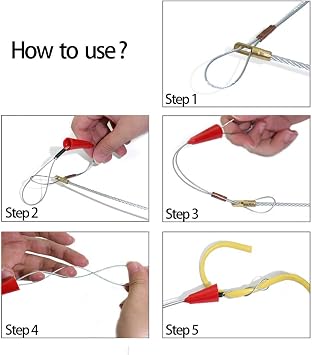 11FT Fiberglass Wire Running Kit, Cable Running Rods with 5 Attachments