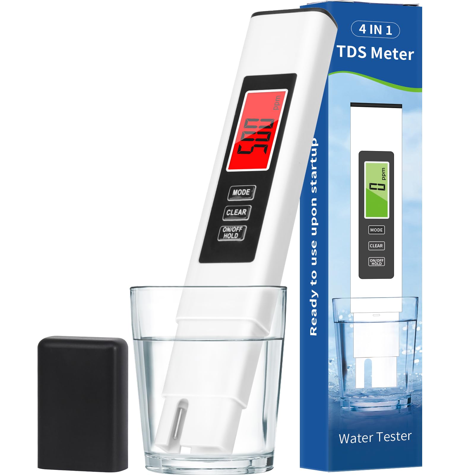 New 4 in 1 TDS Meter, TDS Meter Digital Water Tester, Accurate and Reliable, Water Tester,TDS EC and Temperature (° C/° F) Meter, 0-9990ppm,Used for