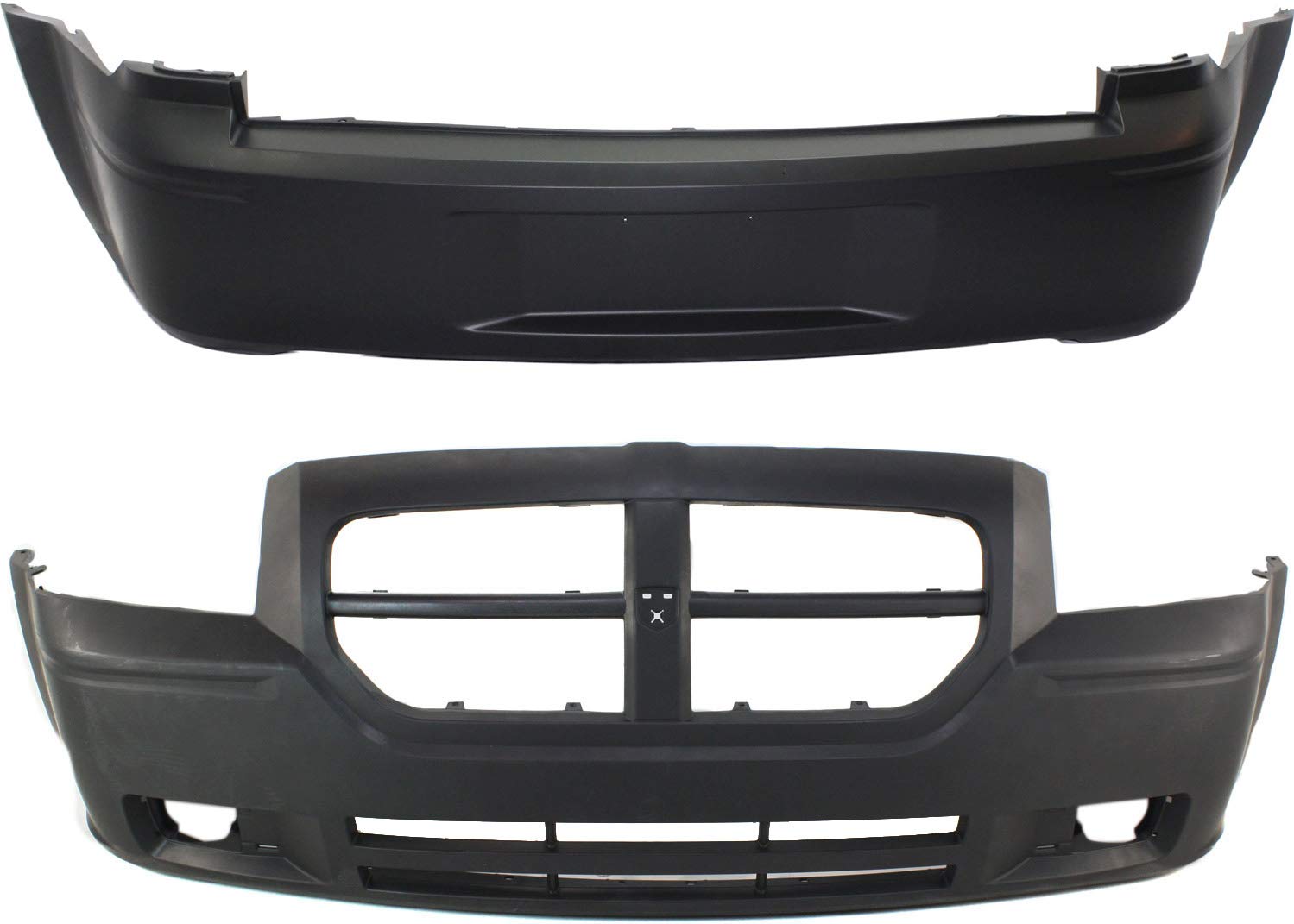 Evan Fischer Front and Rear Bumper Cover Compatible with 2005-2007 Dodge Magnum For Models With Dual Exhaust Holes - CH1000429, CH1100409