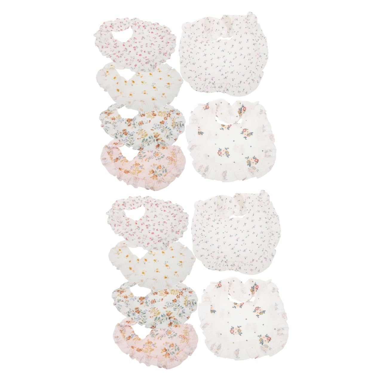 Toyvian 12pezzi Bavaglini Cotone Per Ragazzo Ragazza Design Elegante e Ruffled Bavaglini Multiuso Per Sbavamento Alimentazione e Morbidi e Assorbenti Adatti Per Bambine
