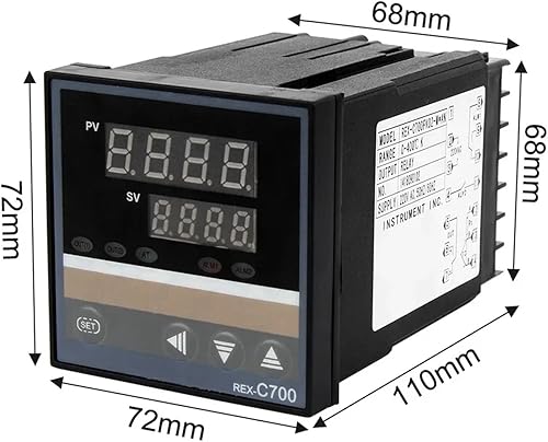 Miniatura 5 de PID Digital Intelligent Industrial Temperature Controller Dual Alarm 220V Relay REX-C100-C400-C700-C900 VABMAB SSR Relay Output(REX-C700 VAB)