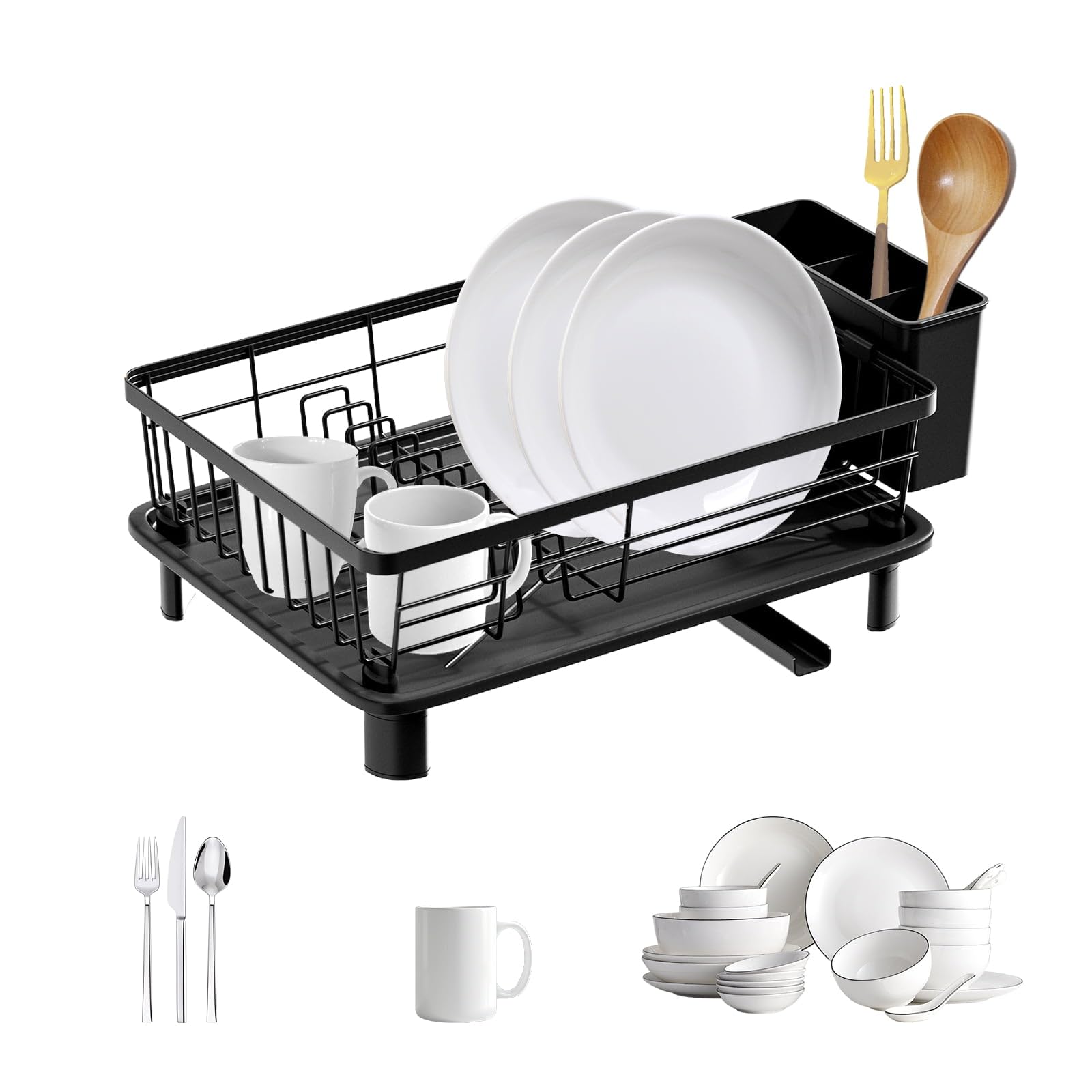 Eidoct Dish Drainer Rack, Kitchen Sink Dish Drainer Rack