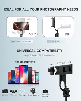 71 Phone Tripod & Selfie Stick, Portable All in One Extendable Cell Phone Tripod Stand, with Wireless Remote Control for iPhone/Samsung/Android/Camera