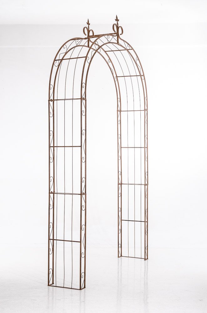 CLP Arco Pergolato Sun Da Giardino I Supporto Piante Rampicanti Metallo Trattato I Sostegno Fiori In Ferro Robusto, Colore:antico marrone