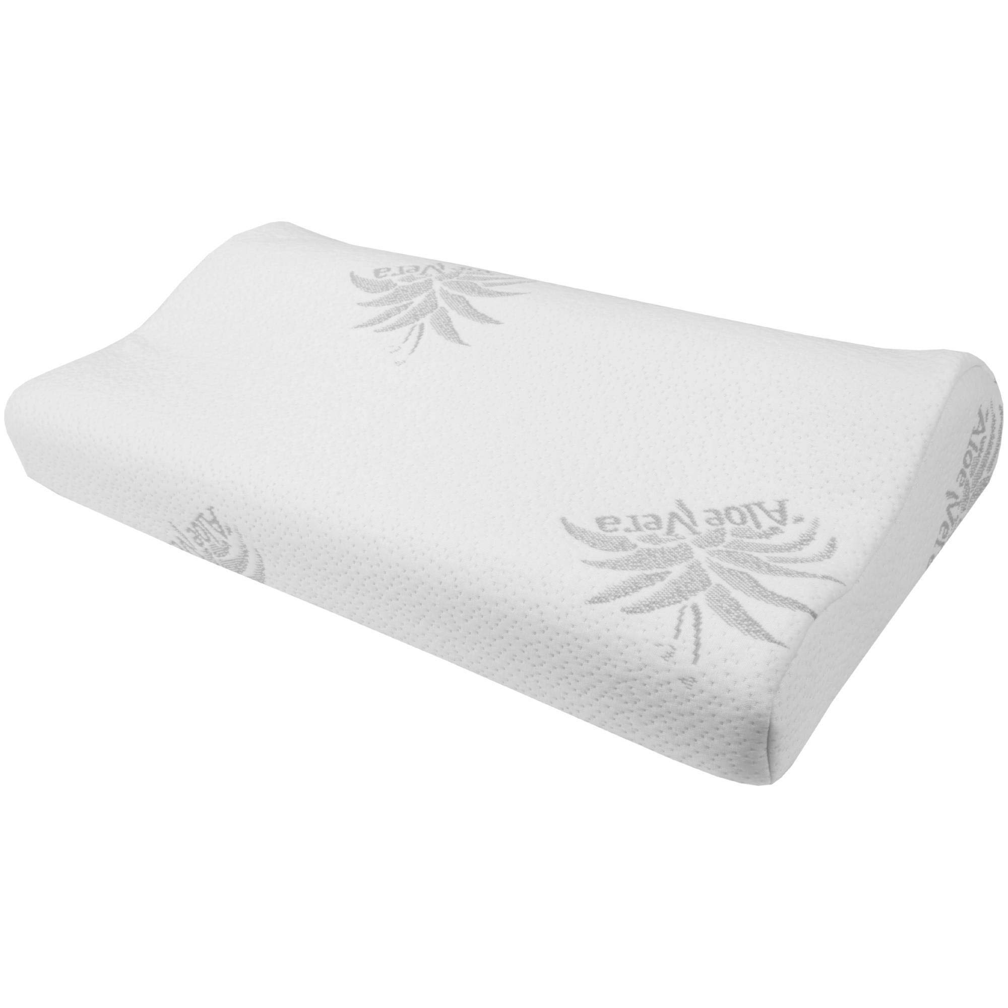 Poduszka podpierająca kark (60 cm x 30 cm x 10/7 cm), poduszka pod kark z efektem pamięci (Memory Foam), zdejmowana poszewka, uszlachetniona aloesem