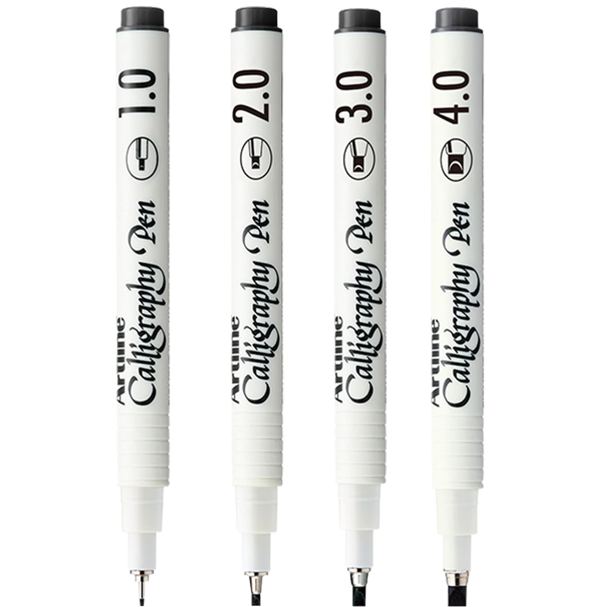 EK-240W4 Calligraphy Pen - Assorted (Pack of 4), black