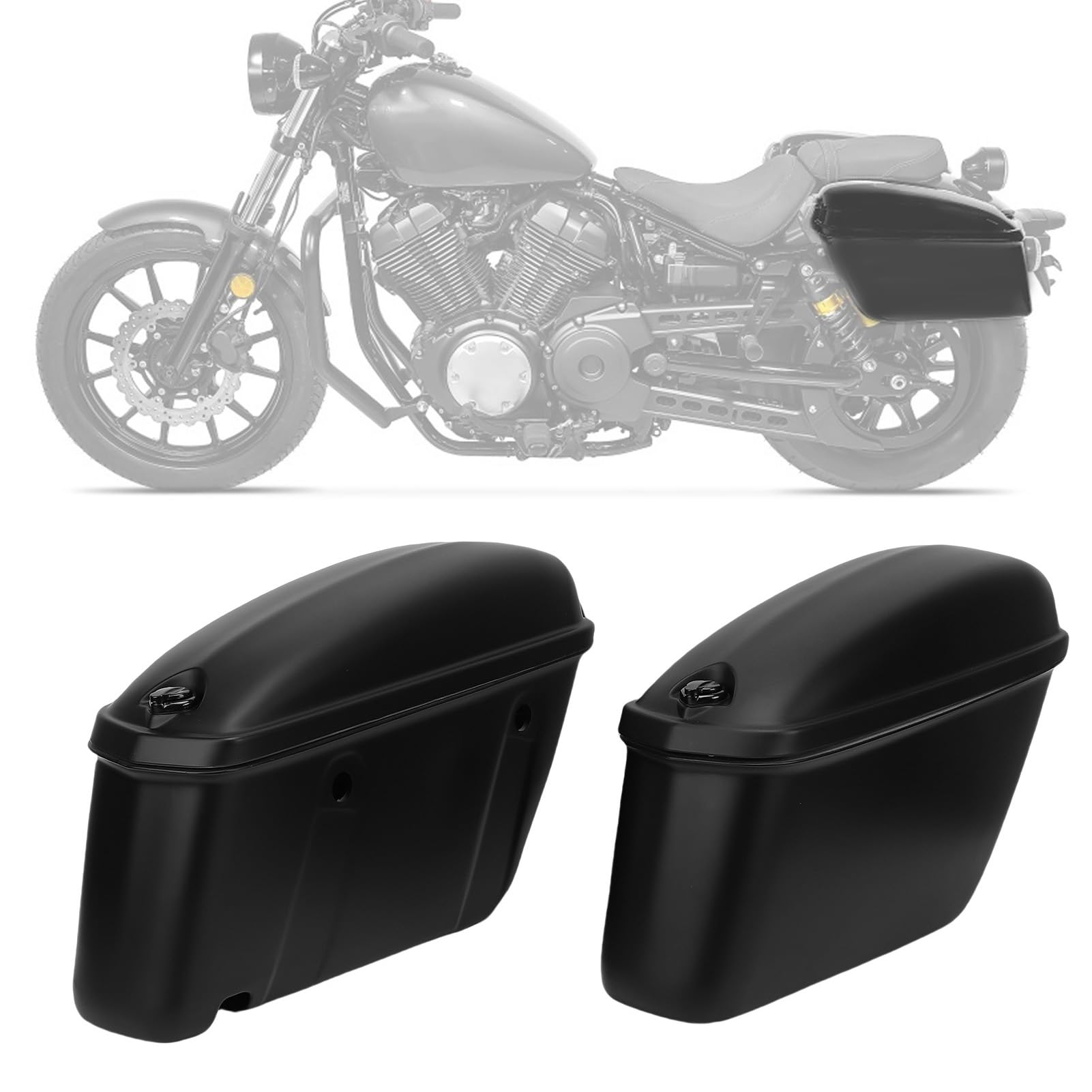 Bolsas Duras para SILLÍN de Motocicleta de 22L, Almacenamiento Bloqueable de Plástico ABS para con Soportes de Montaje, Llaves, Resistente a la Intemperie y a Prueba de Arañazos