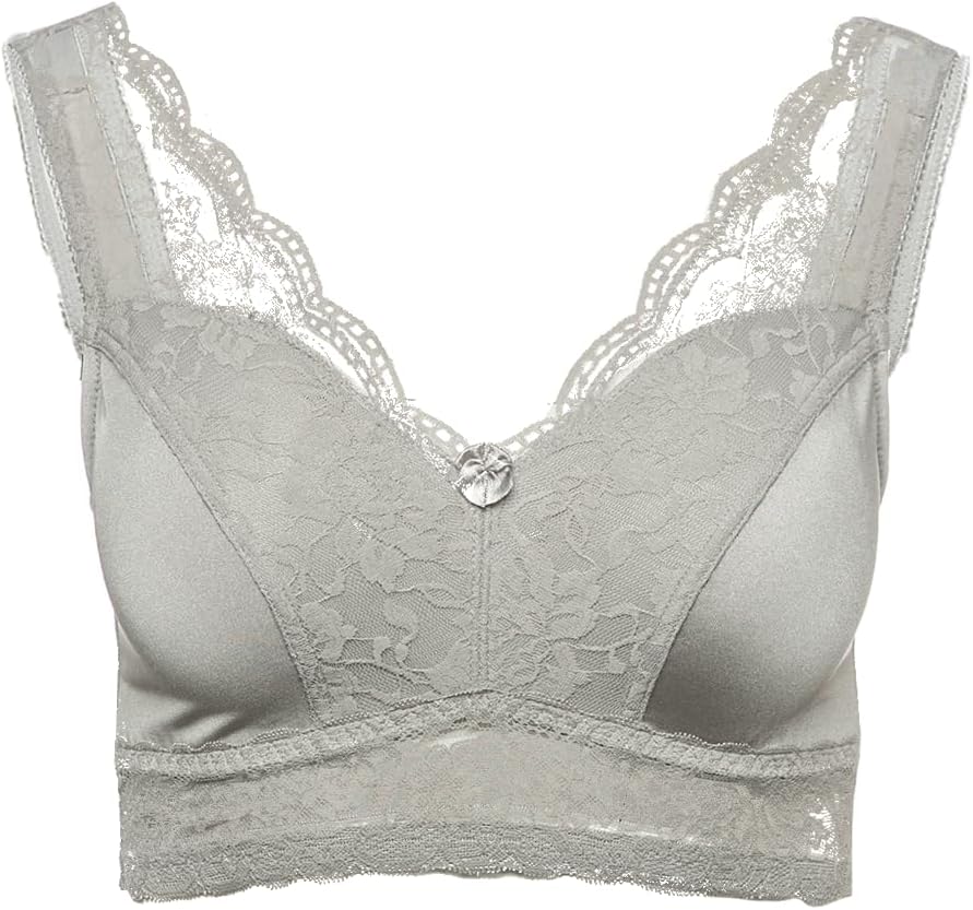 Rhonda Shear Pin Up Girl Lace Leisure Bra, Wire-Free, Removable Pads, V-Neck