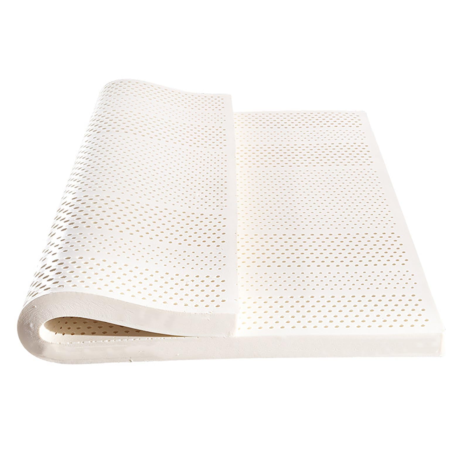 AJTREDYTSLKE Premium natural latex mattress topper with organic cotton cover to help relieve shoulder and back pain,3in,135x190cm