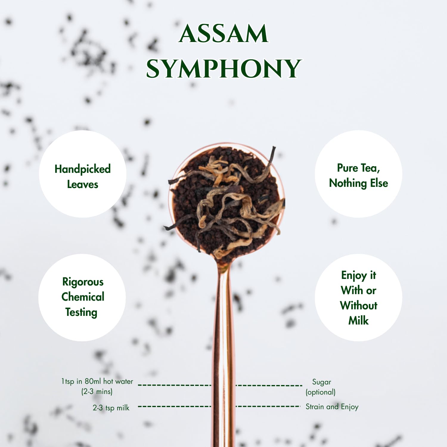 1950 Origins Assam Symphony long leaf Tea and CTC Tea Bleand, 150g Tin Caddy | Indian Authentic Kadak Chai | Strong & Fresh |100% Natural Premium Loose Leaf Black Tea 3