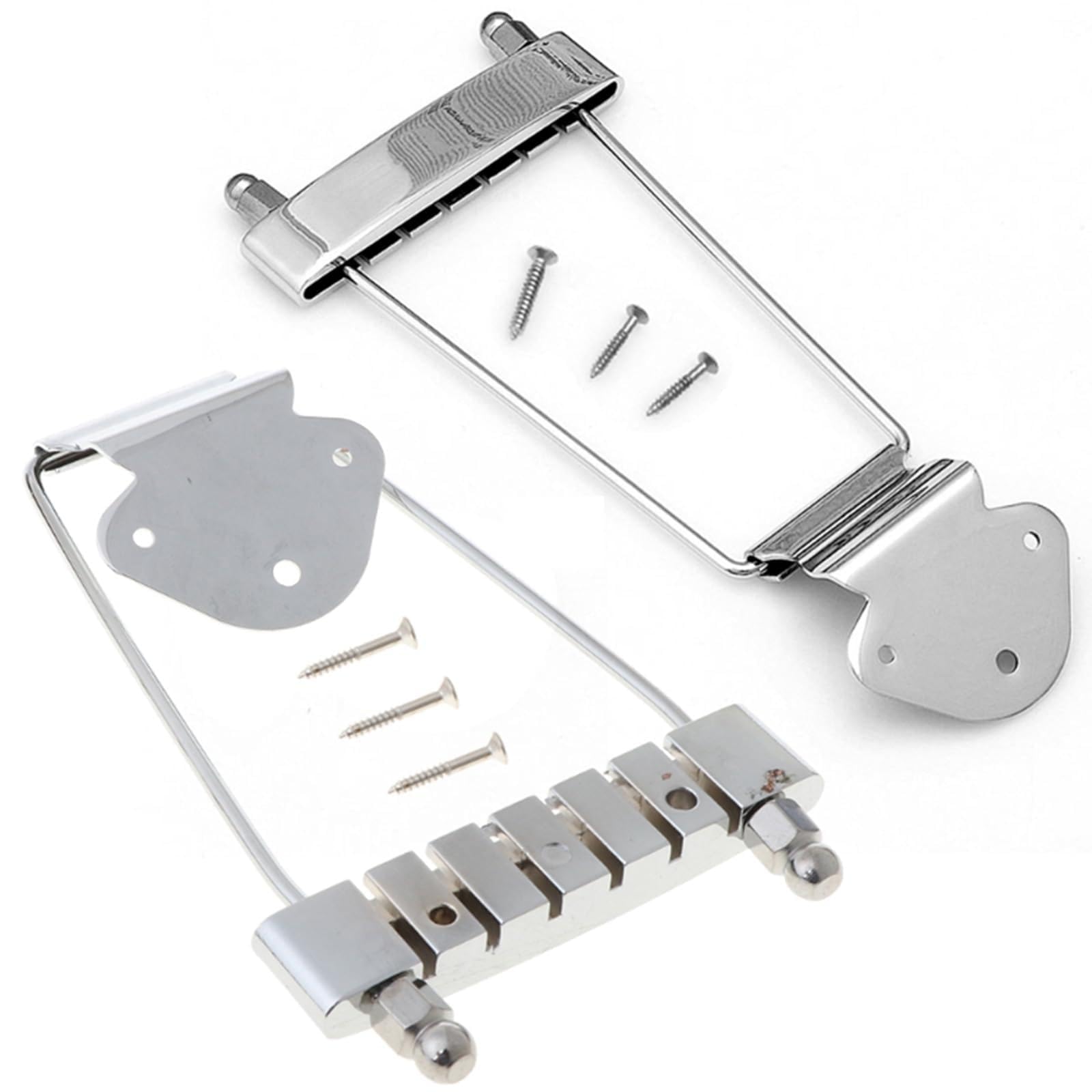 Chrome 6 String Guitar Tailpiece Trapeze Silvery Open Frame for Archtop Guitar Guitar Tailpiece Trapeze