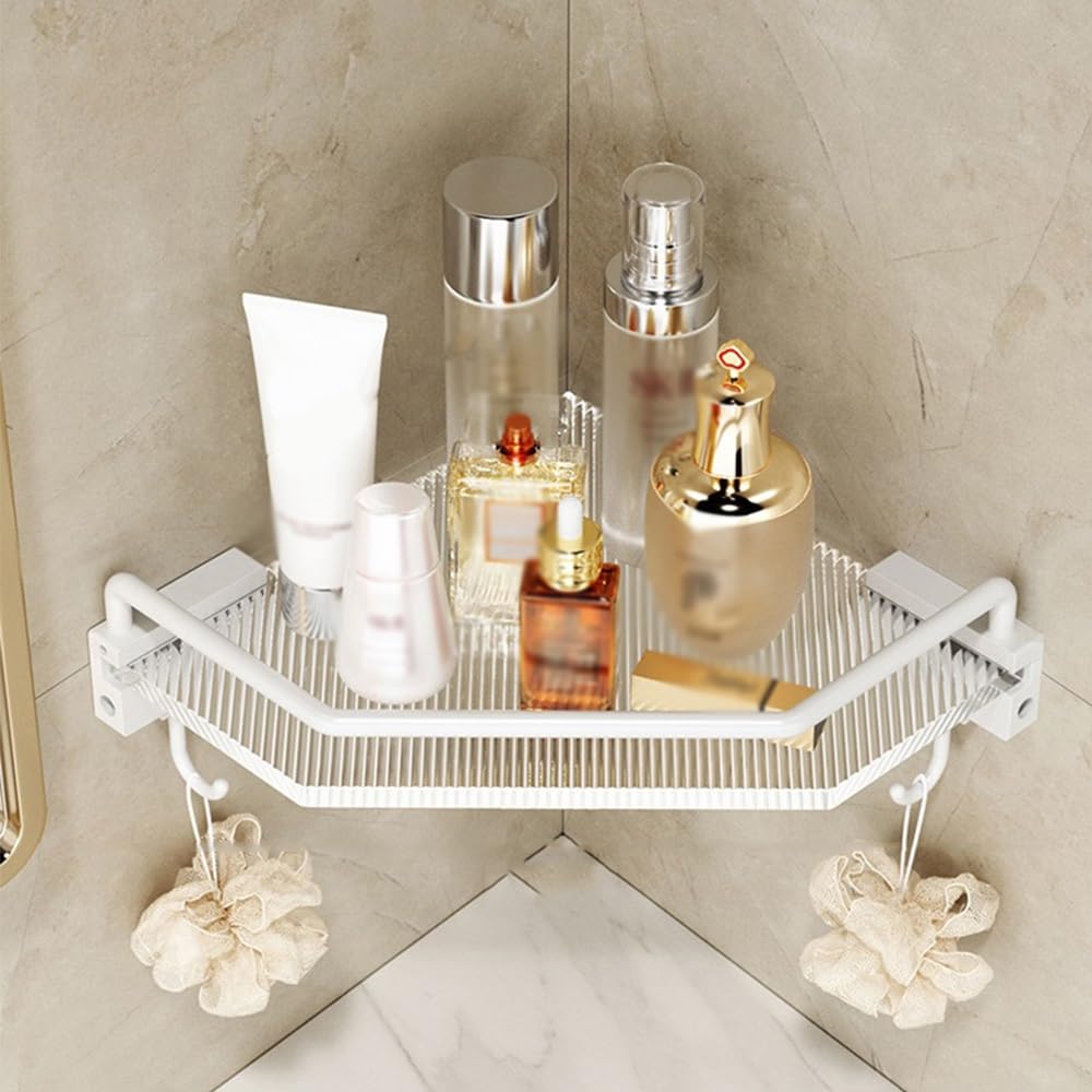 Étagère de douche en acrylique : le serviteur trépied d'angle pour l'organisation de la salle de bain