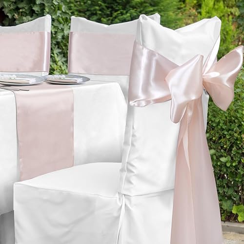 Vista 77 de Babenest - 10 lazos para sillas de satén para bodas, banquetes o fiestas de Navidad, baby shower eventos decoración (dorado)