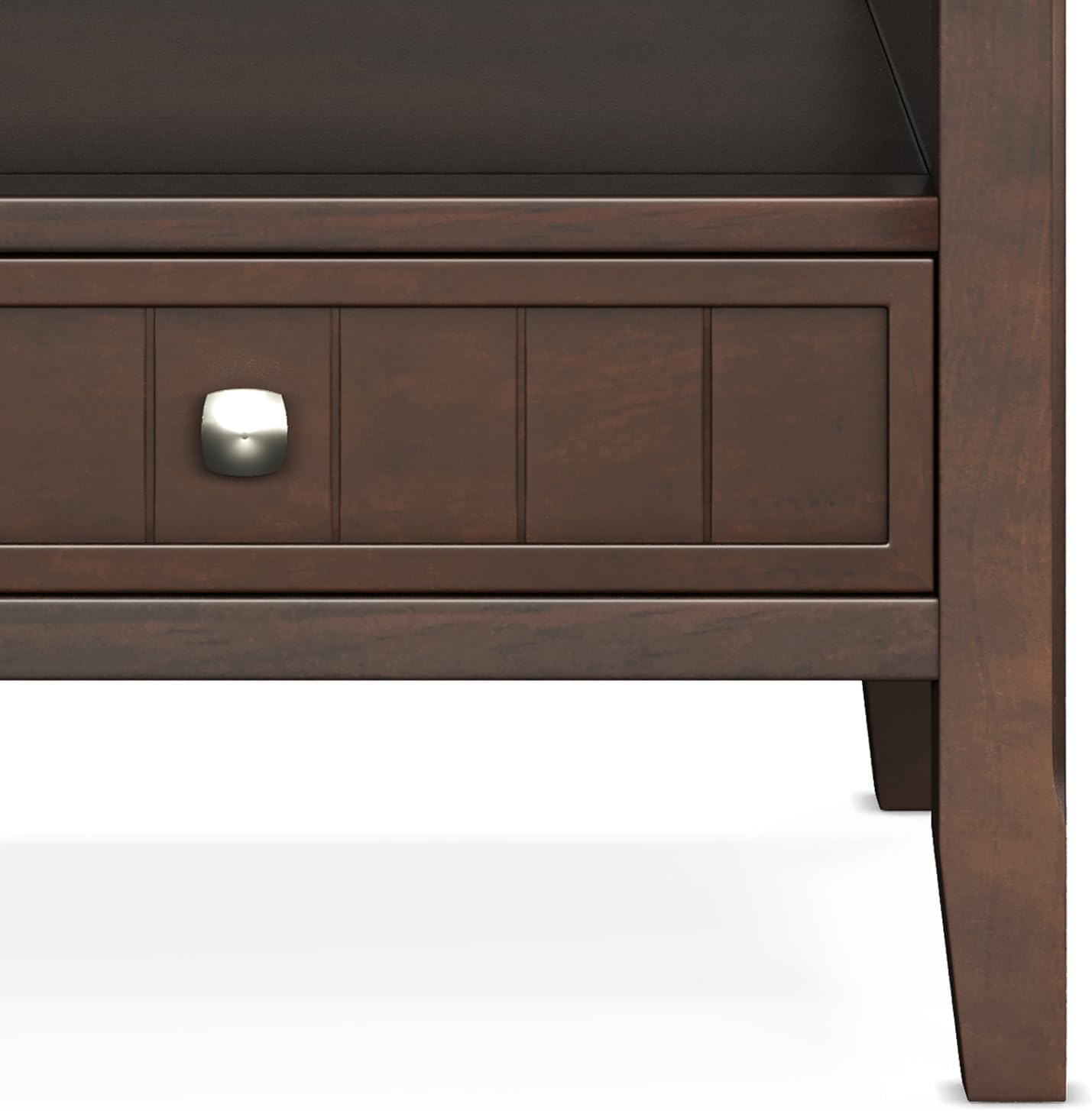 Brunette Brown Rectangular Wood Coffee Table with Storage