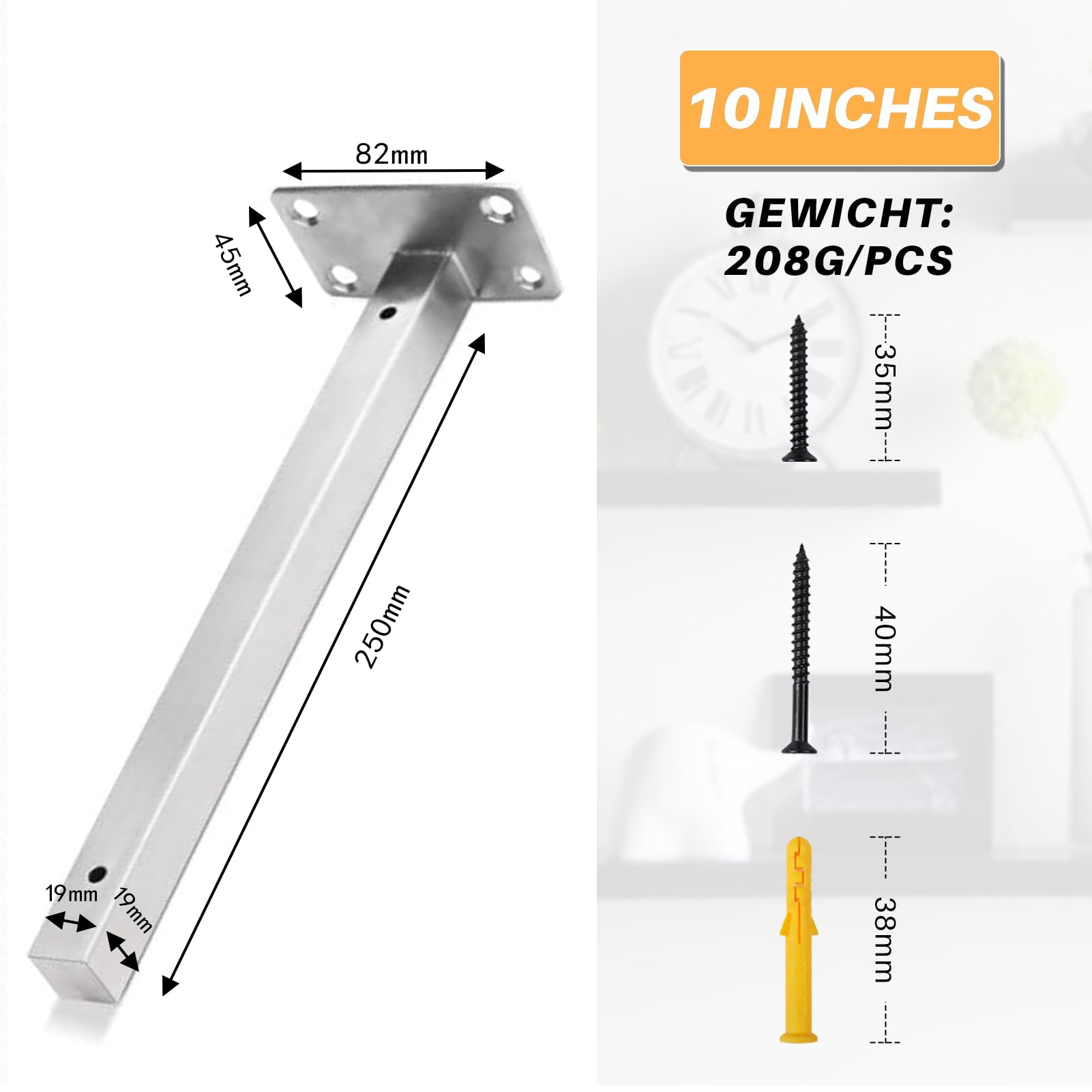 Pack of 4 Wall Brackets, Shelf Brackets, Heavy Duty Brackets, Wall Shelf, Goods Holder - Image 2