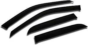 Tuningpros Outside Mount Window Rain Guards for Nissan Rogue Sport (J11) 2014-2023 4-Piece Dark Smoke