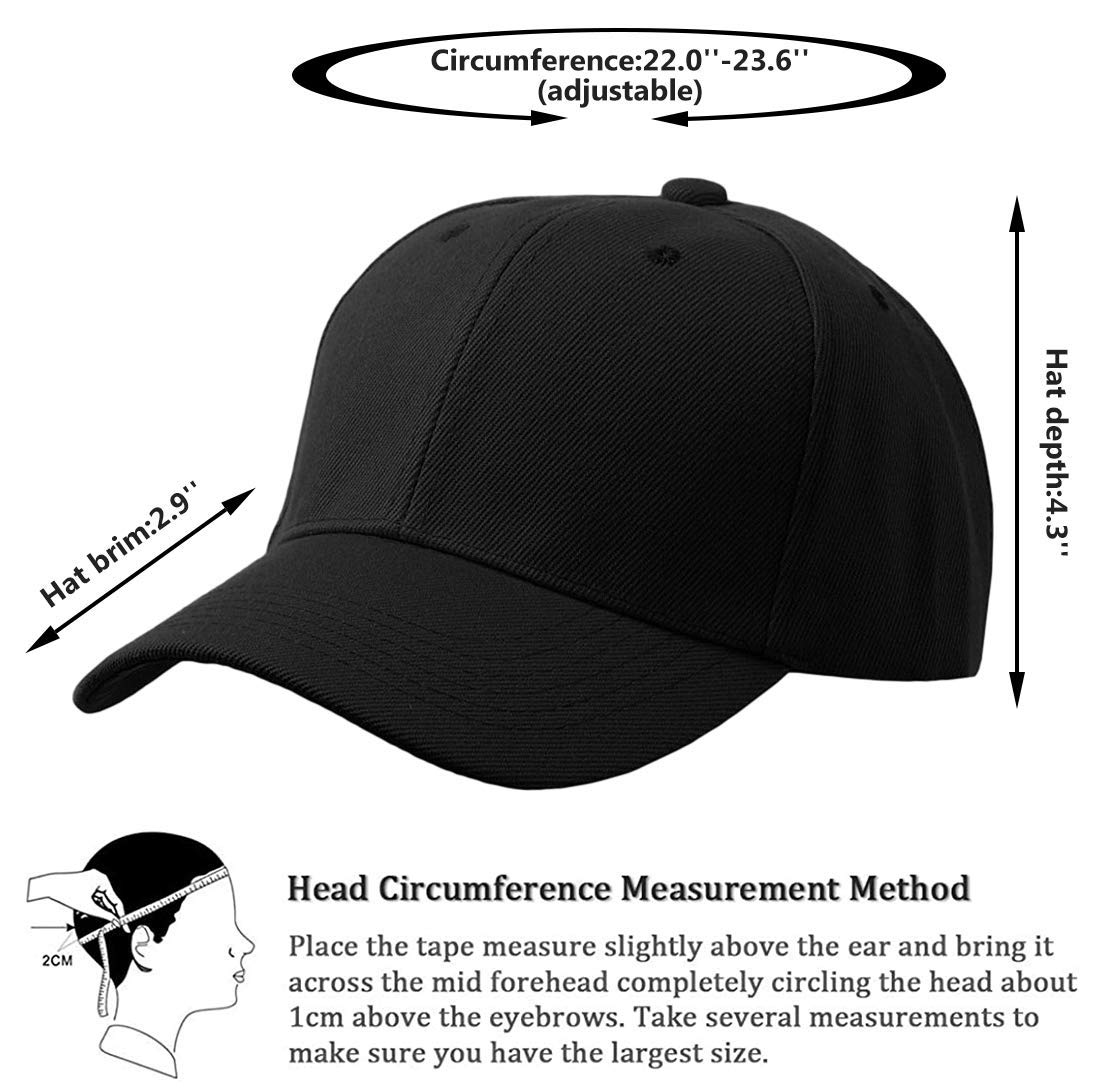EDOTON Casquette Baseball pour Hommes Femme Couleur Unie Ajustable Sun Protection Anti UV Baseball Cap Taille Unique