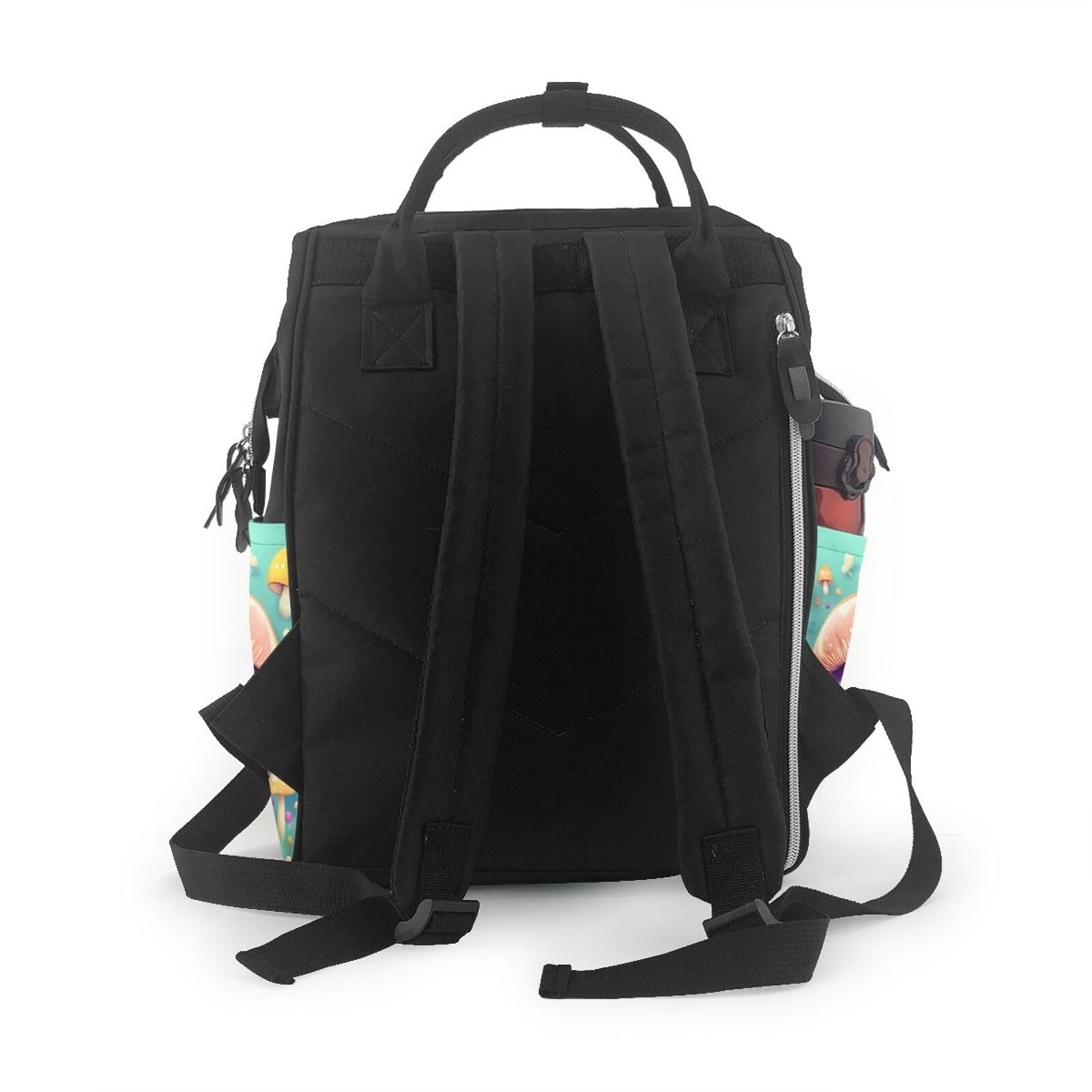 Mochila multifuncional para pañales de color rojo sólido, bolsa de pañales de gran capacidad con mamás y papás, viajes y uso diario