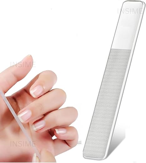 INSIME Nano Crystal Glass nail filer and buffer | Glass nail file with nail shaper for women girls | Washable Reusable Crystal Nail filler & Glass Nail Shiner polisher for…