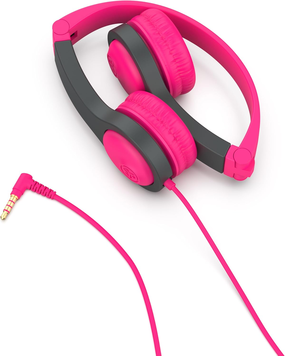 JLab JBuddies Folding Kids Wired Headphones Gen 2, Pink/Grey, Toddler Headphones, Noise Isolation, Kids Safe, Volume Limiting, for Children Ages 2+ - Image 4
