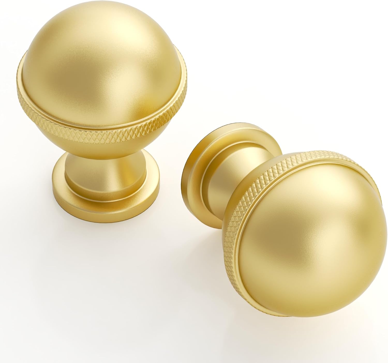 9BUILD 10 Pack 1.2 Inch Brushed Gold Cabinet Knobs Kitchen Cabinet Knobs Gold Drawer Knobs Round Dresser Knobs