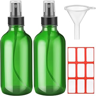 Fumete Glass Material Bottles 4oz Bottle Refillable Liquid Containers with 1 Label 1 Funnel for Hair Travel Plants Cleanin...