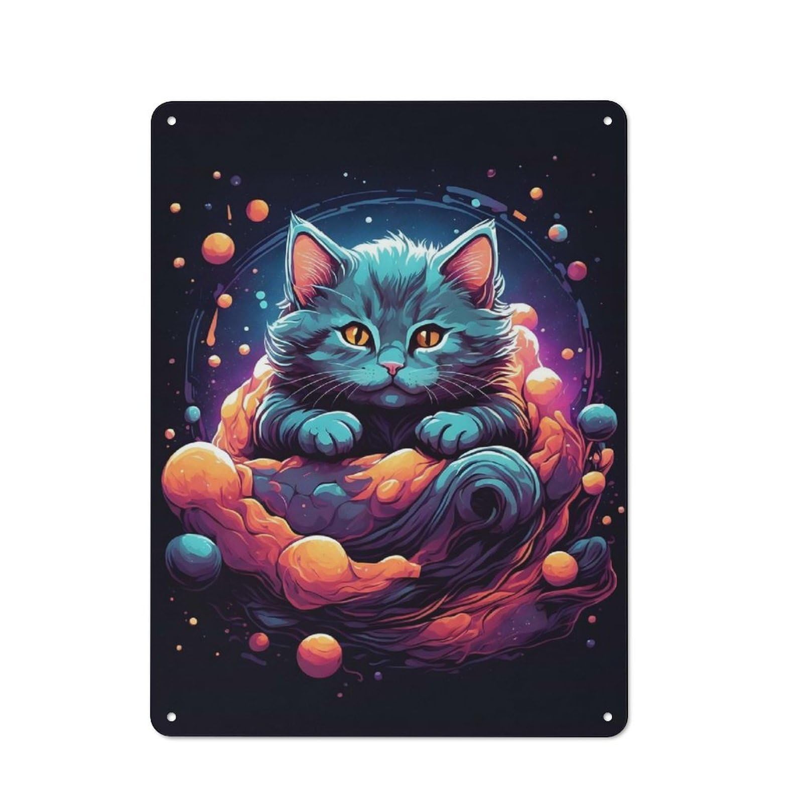 Junmoney Munckhin Kitten Retro Metal Wall Sign 40X30cm For Man Cave Or Games Room, A Housewarming Gift For Games Room Collectors