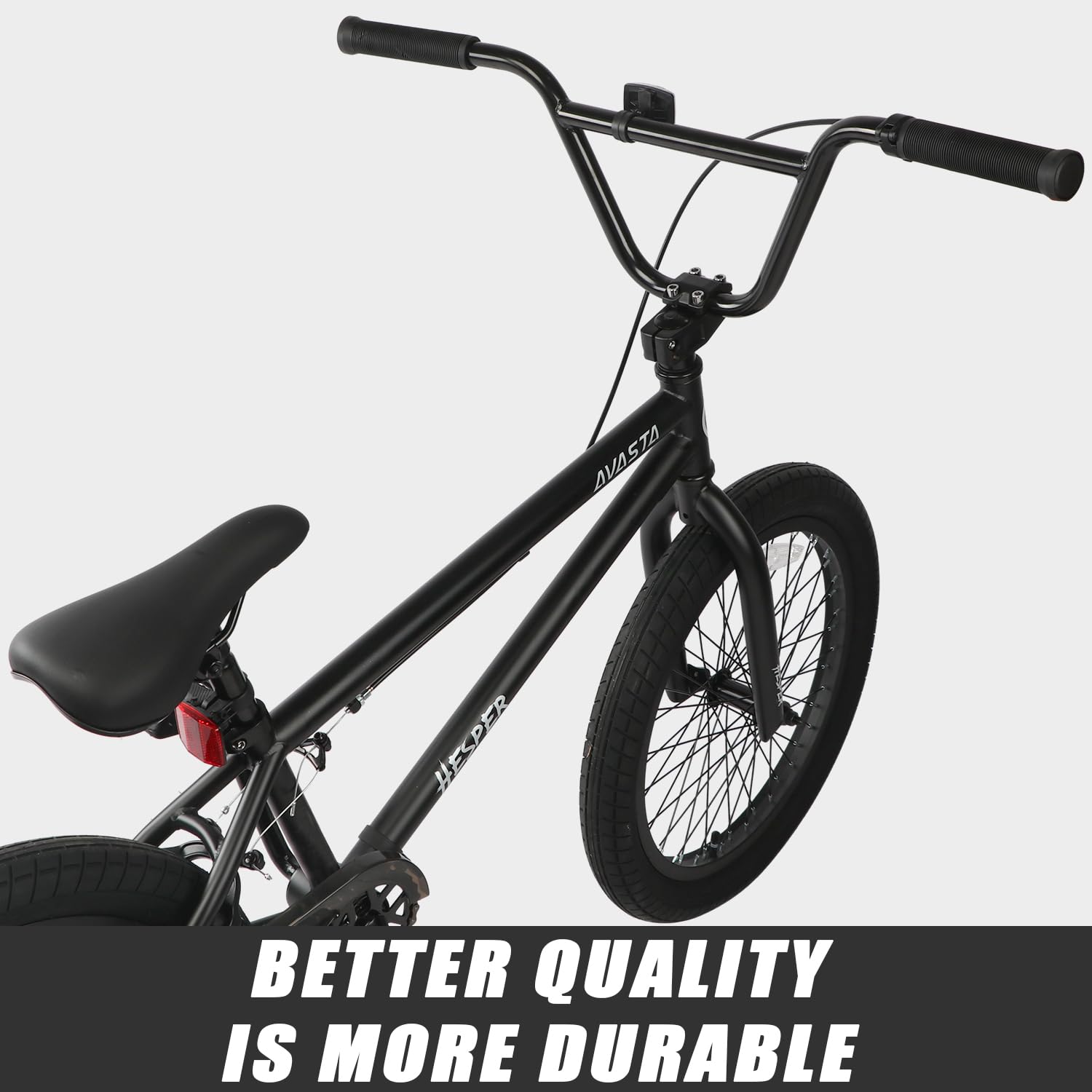 AVASTA Hesper 20 Zoll Kinderfahrrad Freestyle BMX Fahrräder für 6-14 Jahre alte Jungen und Anfänger, Schwarz