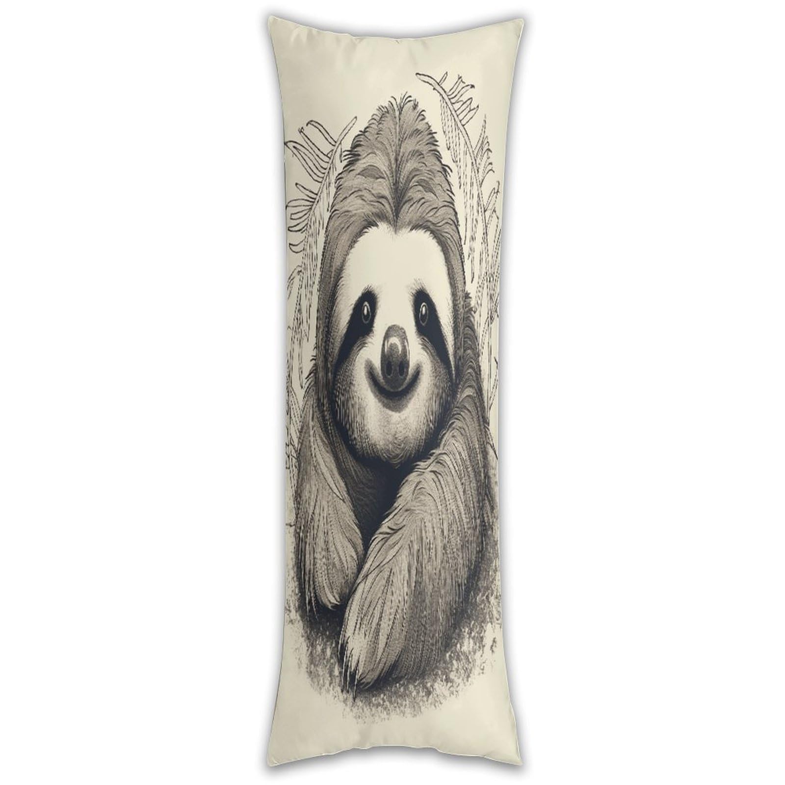 Sloth My Spirit Animal Body Pillow Cover with Hidden Zipper Breathable Polyester Long Pillow Case Cozy Fuzzy Body Pillowcase Ultra Soft Long Pillow Cover for Bedroom 18.9 X 53 in