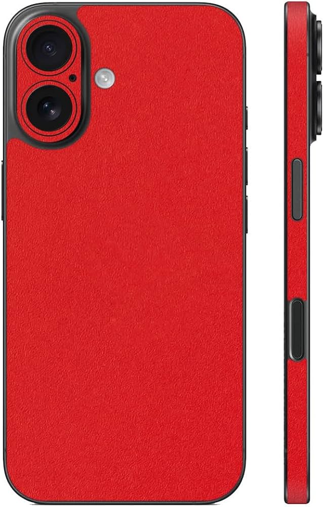 Amazon | wraplus スキンシール iPhone16 対応 [レッド] 背面
