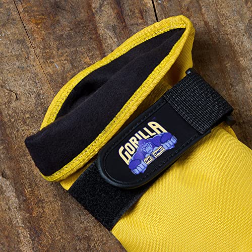 Gorilla Easy Connect Gardening Gloves Lightweight Tough Heavy Duty Long Sleeve Leather Pruning Gloves With Adjustable Strap - Small - Yellow #TOP3