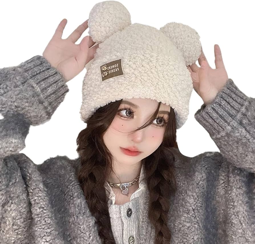 Amazon.co.jp: くま耳 熊耳 ニット帽 レディース 耳付き ニット