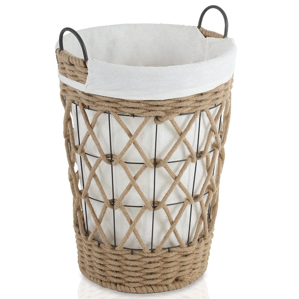Homes R Us Open Weave Hamper, Natural – Small Height: 54 Cm Length: 40 Cm Width: 40 Cm Natural