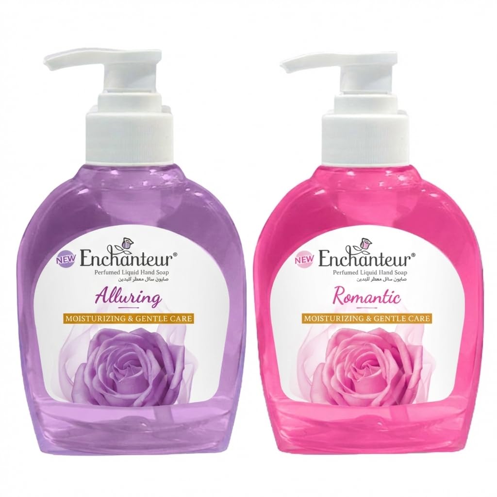 Enchanteur Liquid Hand Wash Romantic & Alluring – Moisturizing Gentle Care, Long-Lasting Fragrance, 250 ml Pump – Pack of 2