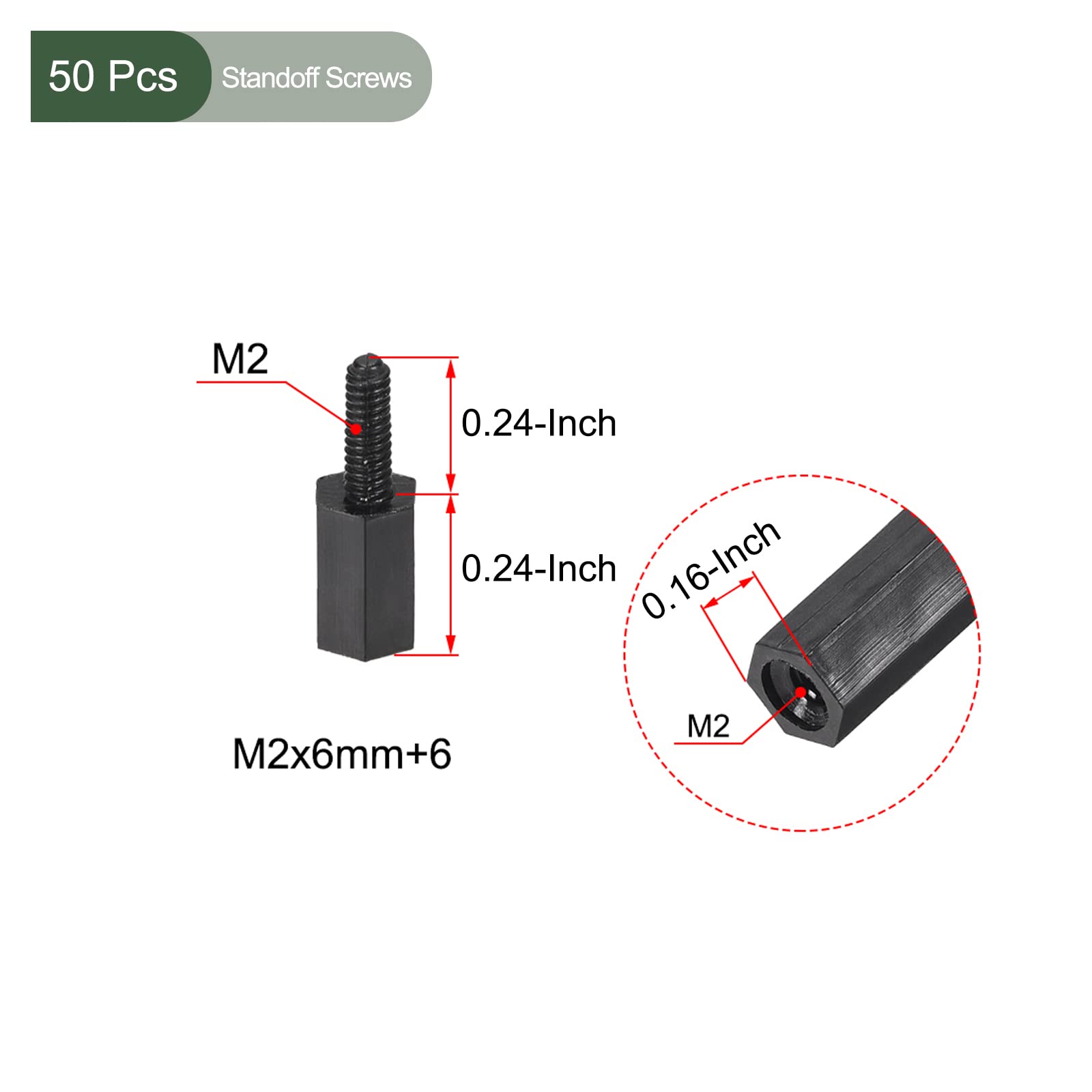 YOKIVE 50 Pcs M2 Standoff Screws, Nylon Hex PCB Standoffs with High Insulation Effect, Keep Height Consistent - Image 2