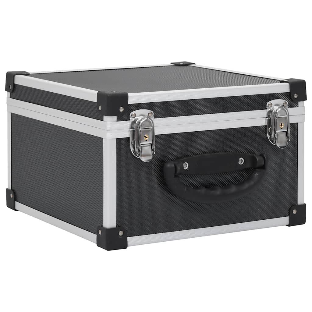 vidaXL CD Koffer für 40 CDs mit 2 Schlüsseln DJ Case Box Alukoffer Aufbewahrungsbox Transportbox Sortimentskoffer Aluminium ABS Schwarz DVD