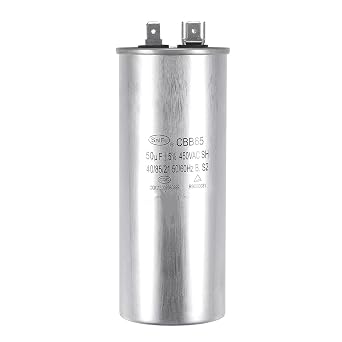 CBB65 50uF Run Capacitor Round 450V AC 40/85/21 5% Aluminum Case with Terminal for Air Condenser Straight Cool Heat Pump HVAC Blower Compressor Generator