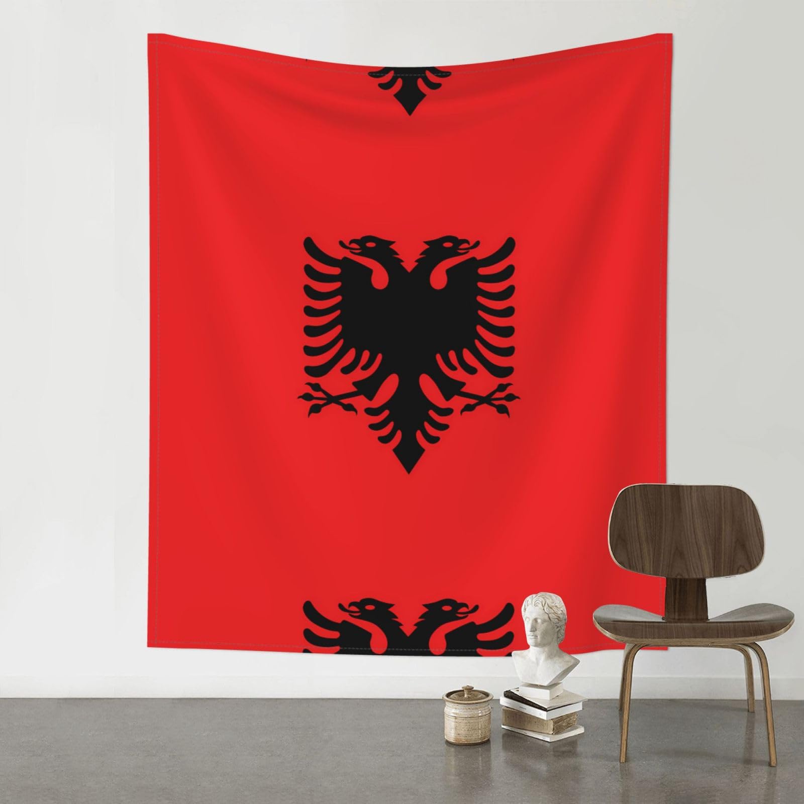 YYHWHJDE Albanian flag Prints 60x51in Wall Tapestry – High-Grade Polyester Throw for Dorm, Beach & Home Decor