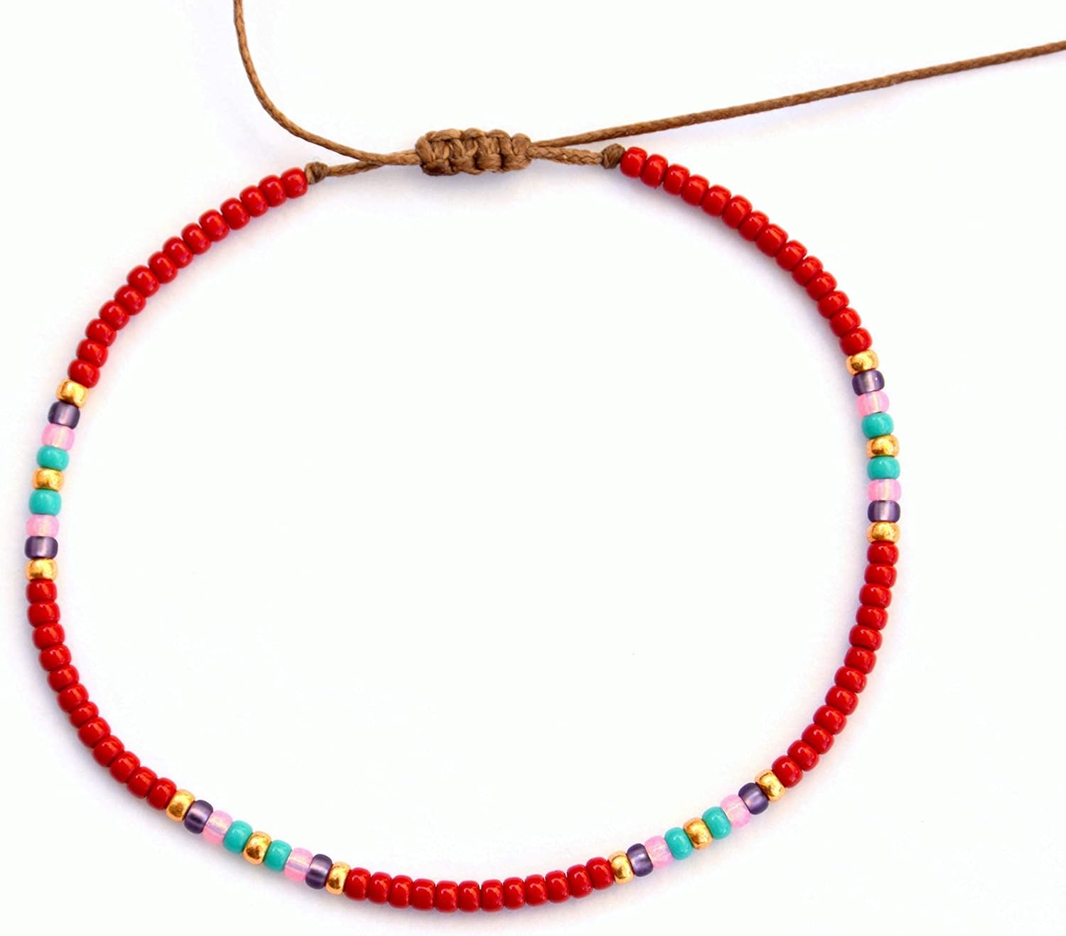 Beaded Anklet for Women, Boho Bohemian Native American Hippie Style, Unique Colorful Waterproof Beach Anklet, Handmade by Tribes - Image 6