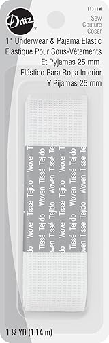 Dritz Sous-vêtements et pyjama, 2,5 cm par 3,8 m, élastique tissé blanc