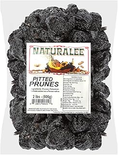 Naturalee Dried Prunes 2 lb - Pitted - No Added Sugar - Gluten Free, Vegan, High Fiber Snack