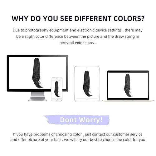 Miniatura 5 de ShulaSHOP Extensión de cola de caballo negra, 20 pulgadas, extensiones de cabello largo y rizado, extensiones de cabello sintético de aspecto