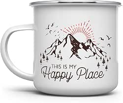 Loftipop This is My Happy Place Enamel Campfire Mug, Mountain