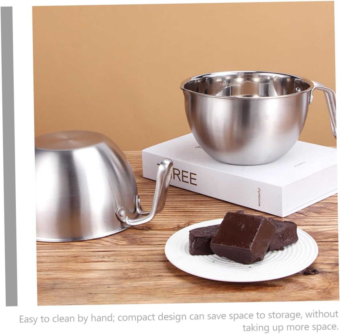 GLEAVI 1set Melting Pot Double Boiler Stainless Steel Butter Cheese Heating Pot Easy to Use Compact