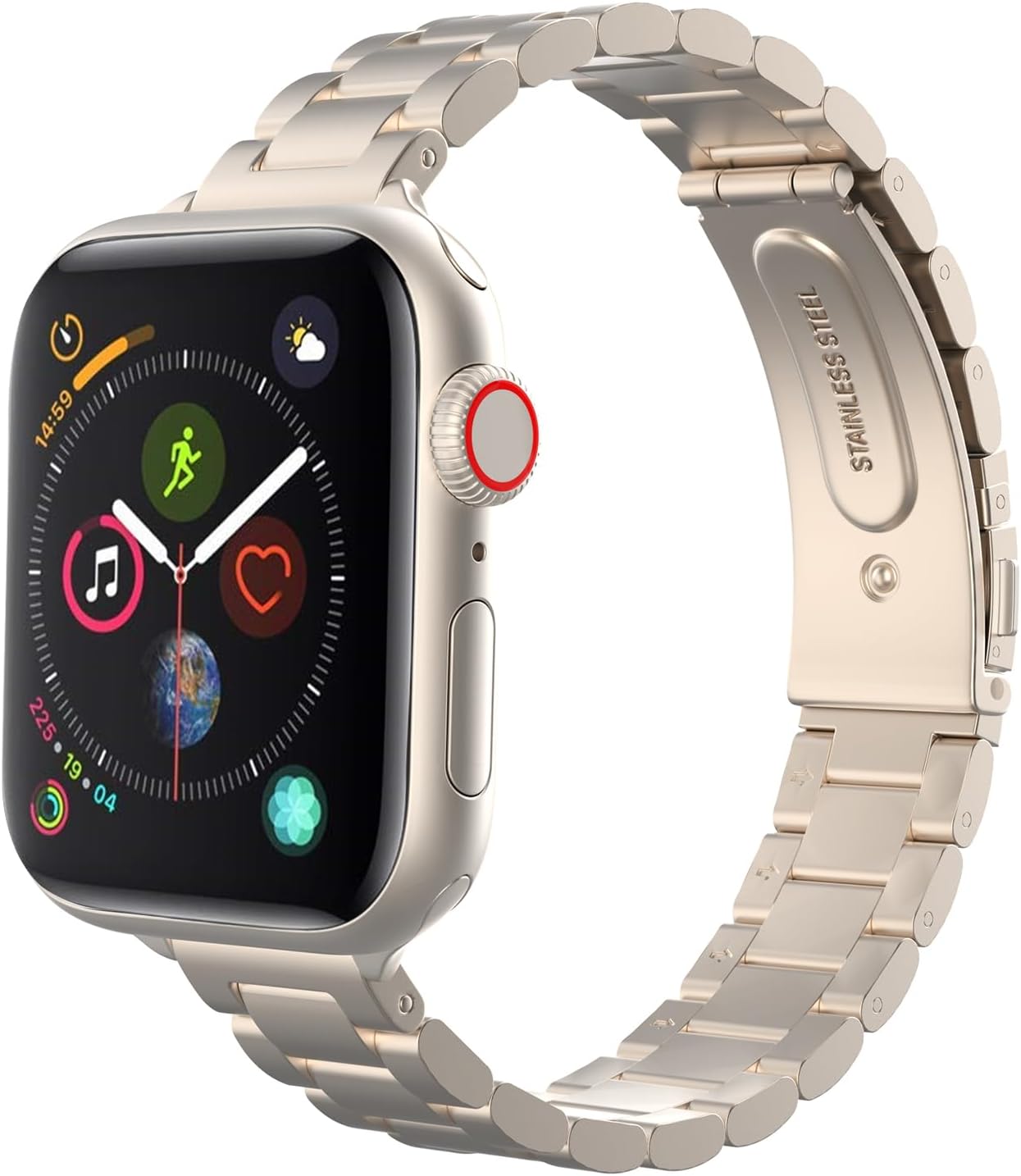 MoKo Thin Band Compatible Apple Watch Band Ultra3/2/1 49mm/Series 11/10/9/8/7/6/5/4/3/2/1/SE3/SE2/SE 46/45/44/42/41/40/38mm,Slim Stainless Steel Wristband Metal Replacement Adjustable Strap