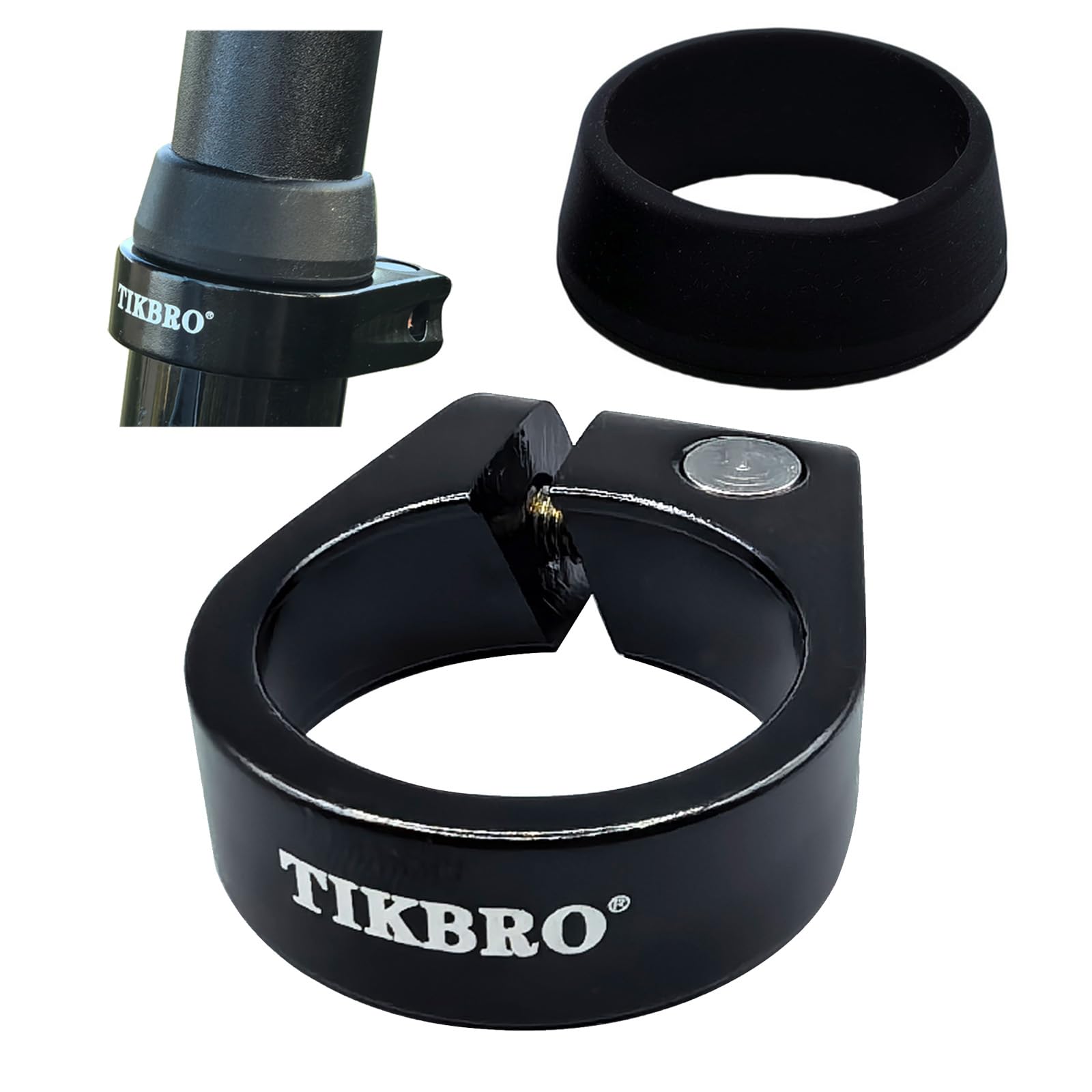 TIKBRO Bike Seat Clamp Quick Release or Screw Lock Styles Aluminium Alloy Seat Post Clamp 28.6mm 31.8mm 34.9mm