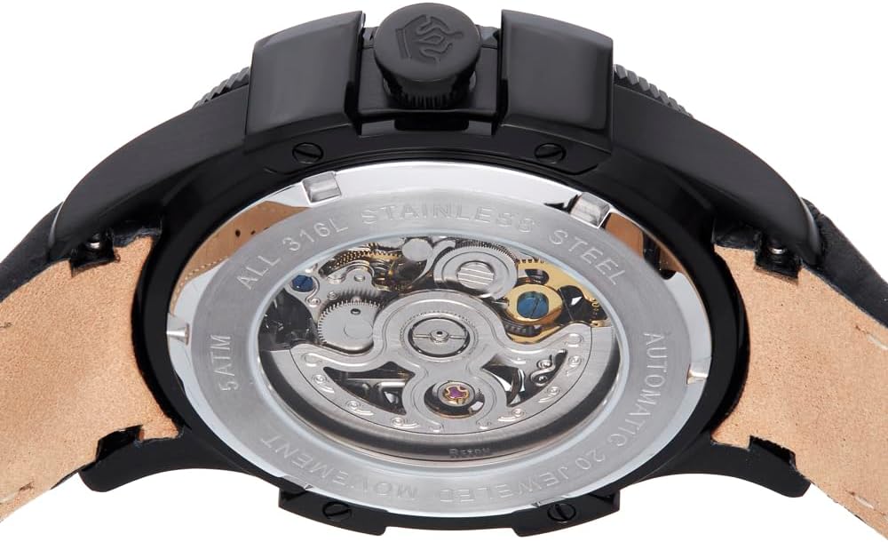 REIGN Solstice Automatic Semi-Skeleton Watch - Black